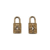 hollow square lock double sided charm  shown in 14k gold #co27-1