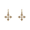 medium balled double sided cross charm shown in 14k gold  #s1-1