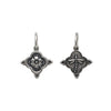 baby clover double sided flower + dragonfly shown in oxidized sterling silver item #c176x-0