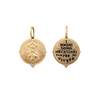 14k large round double sided queen bee charm reads "Dreams are necessary to life" by Anais Nin with diamond granules (3) .0225cts item #co131c-3