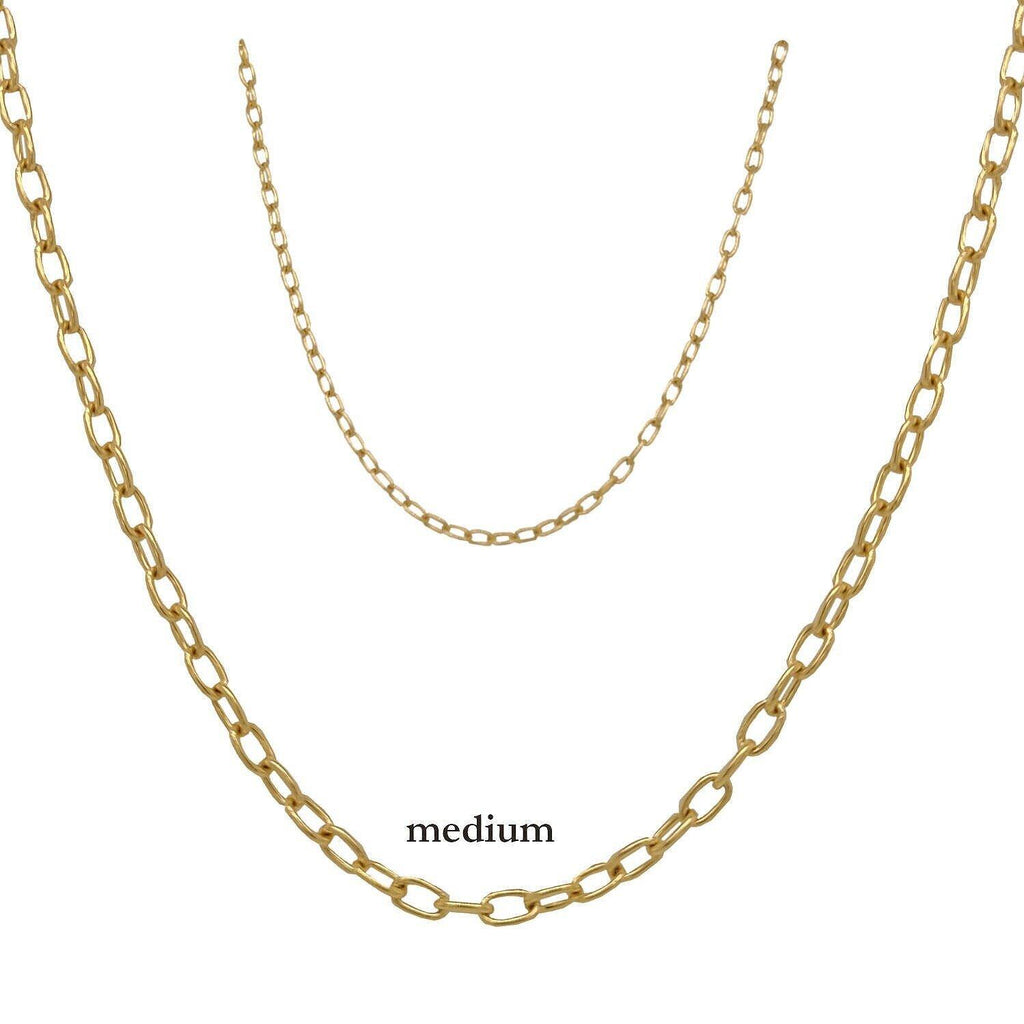 14k medium rectangle link gold chain #14kmediumgauge