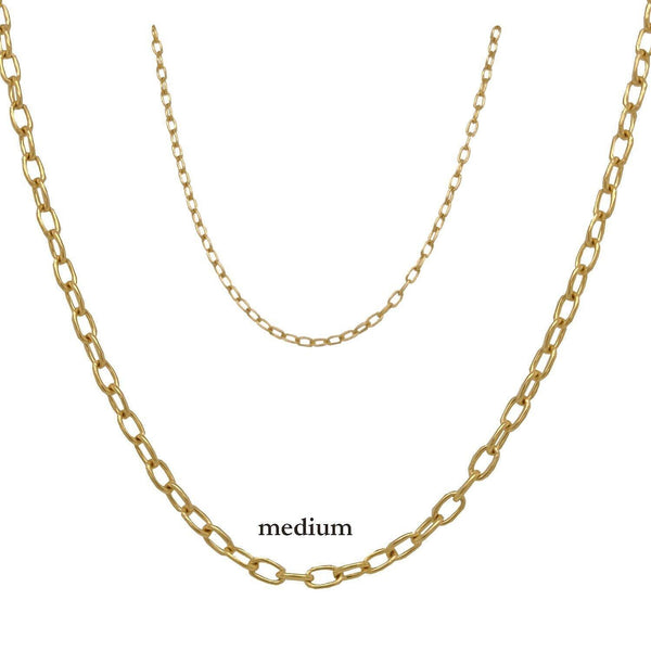 14k medium rectangle link gold chain #14kmediumgauge