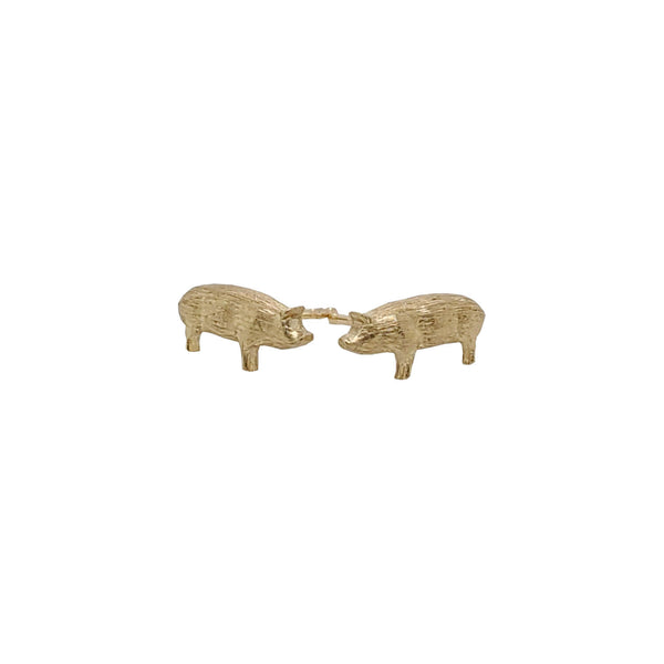 18k gold baby pig stud earrings  #em51