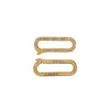 18k gold large oval paperclip charm holder reads "love life" with champagne diamonds .39cts on one side #ac14-2