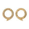 18k gold small round ONE side pave charm holder reads "sweet life" shown with champagne diamonds .16cts  on one side#ac17-2
