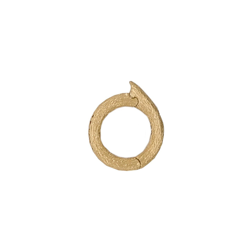18k gold small round charm holder reads "love life" #ac18