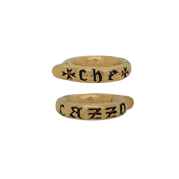 18k gold small charm holder reads "WTF" #ac9