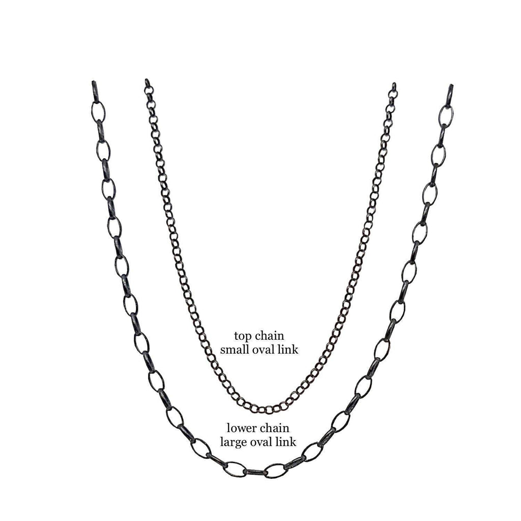 small oval link chain shown in oxidized sterling silver #smovallink