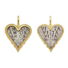 cross my heart double sided charm with white diamonds .16cts in open cross reads "love & life" shown in oxidized sterling silver with 18k rim & bail #c119d