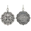 large Maltese + clovers double sided charm reads "I am my beloved & my beloved is mine" shown in oxidized sterling silver #c163x-0