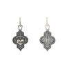 crossed heart + flowers double sided charm read s "truth" shown in oxidized sterling silver #c167x-0