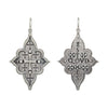 elongated 4 point Latin multi double sided cross charm reads "be what you are" shown in oxidized sterling silver #c184-0