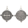 large FDL double sided cross charm  reads "This above all, to thine self be true" by William Shakespeare. Shown in oxidized sterling silver #c278-0