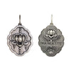 lotus double sided charm with white diamonds .0125cts reads "namaste" sided charm shown in oxidized sterling silver #c293-2