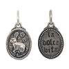 baby oval rabbit double sided charm reads "the sweet life" shown in oxidized sterling silver # c331-0