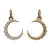 medium pave white diamond .61cts moon charm reads "sweet life" shown in 18k gold #c391-3