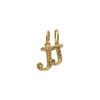 18k gold hand engraved BOLD initial charm #c401-1 x small /J