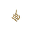 18k gold hand engraved GOTHIC initial charm #c402-1/m
