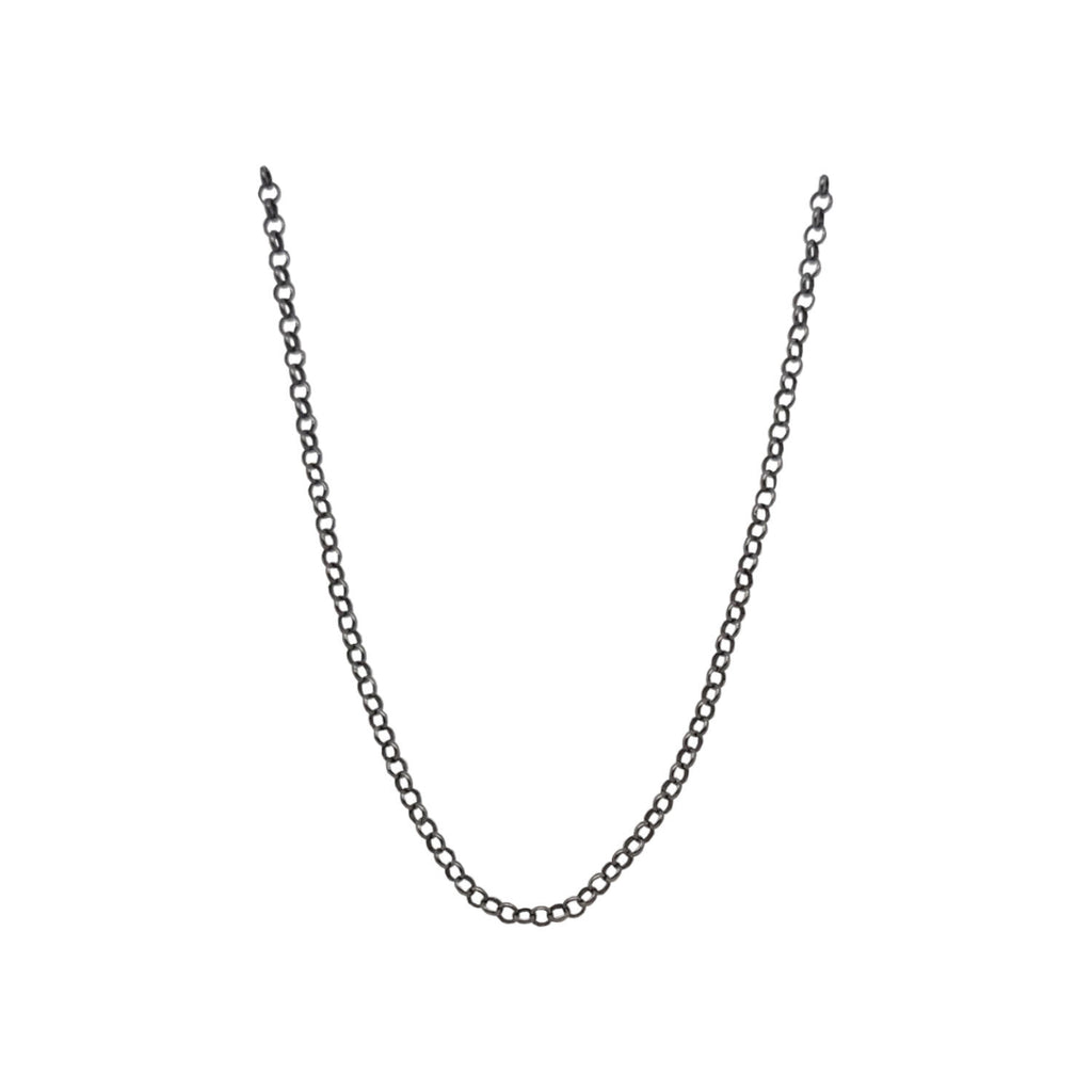 round link cable chain in oxidized sterling silver #roundlinkcable