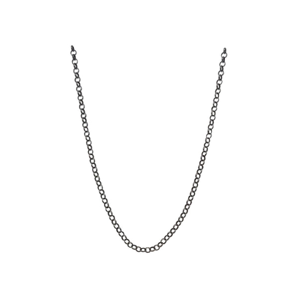 round link cable chain in oxidized sterling silver #roundlinkcable