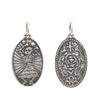 small Mexican Day of the Dead + rose double sided charm shown in oxidized sterling silver #co17-0
