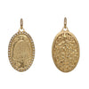 beehive + rose double sided 14k gold charm with white diamonds on frame & bail  .40cts #co50-5