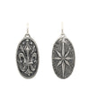 FDL + North Star  shown in oxidized sterling silver reads "for life" & "I love you" - double sided #co66-0