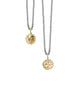 skull + cross bones double sided charm shown in 14k gold #co7-1