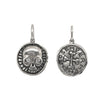 skull + cross bones double sided charm shown in oxidized sterling silver with white diamond .07cts eyes #co7-2