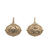 lotus + om double sided charm shown in 14k gold  #co85-1