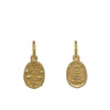 baby bee + beehive double sided charm with white diamond .013cts dot in beehive door shown  in 14k gold #co86-3