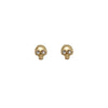 18k gold baby skull stud earrings with white diamonds  eyes .04cts  #em37-1