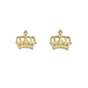 18k gold crown stud earrings #em52
