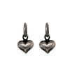 fat baby heart double sided charm in oxidized sterling silver #ht3-0