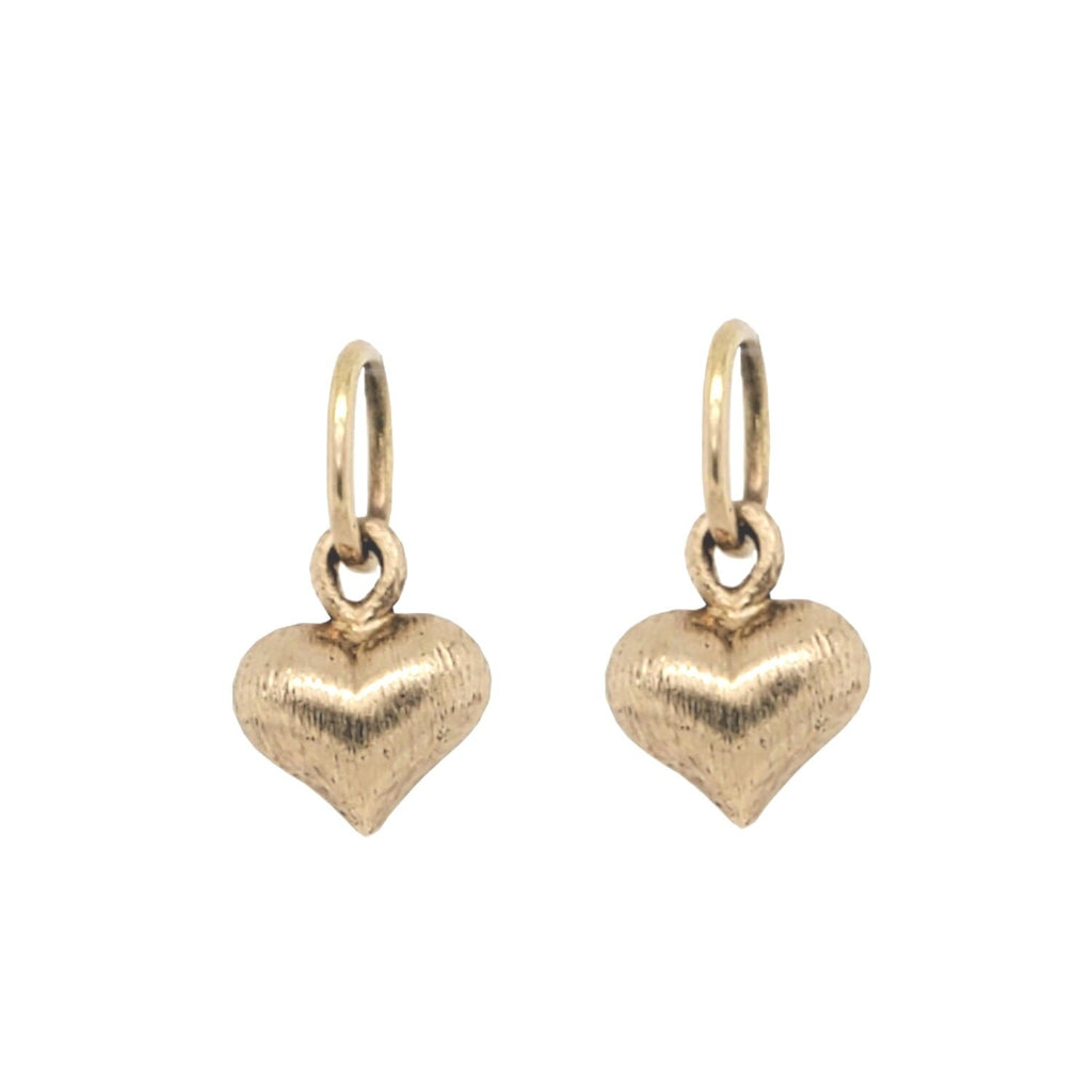 fat baby heart double sided charm shown in 14k gold #ht3-1