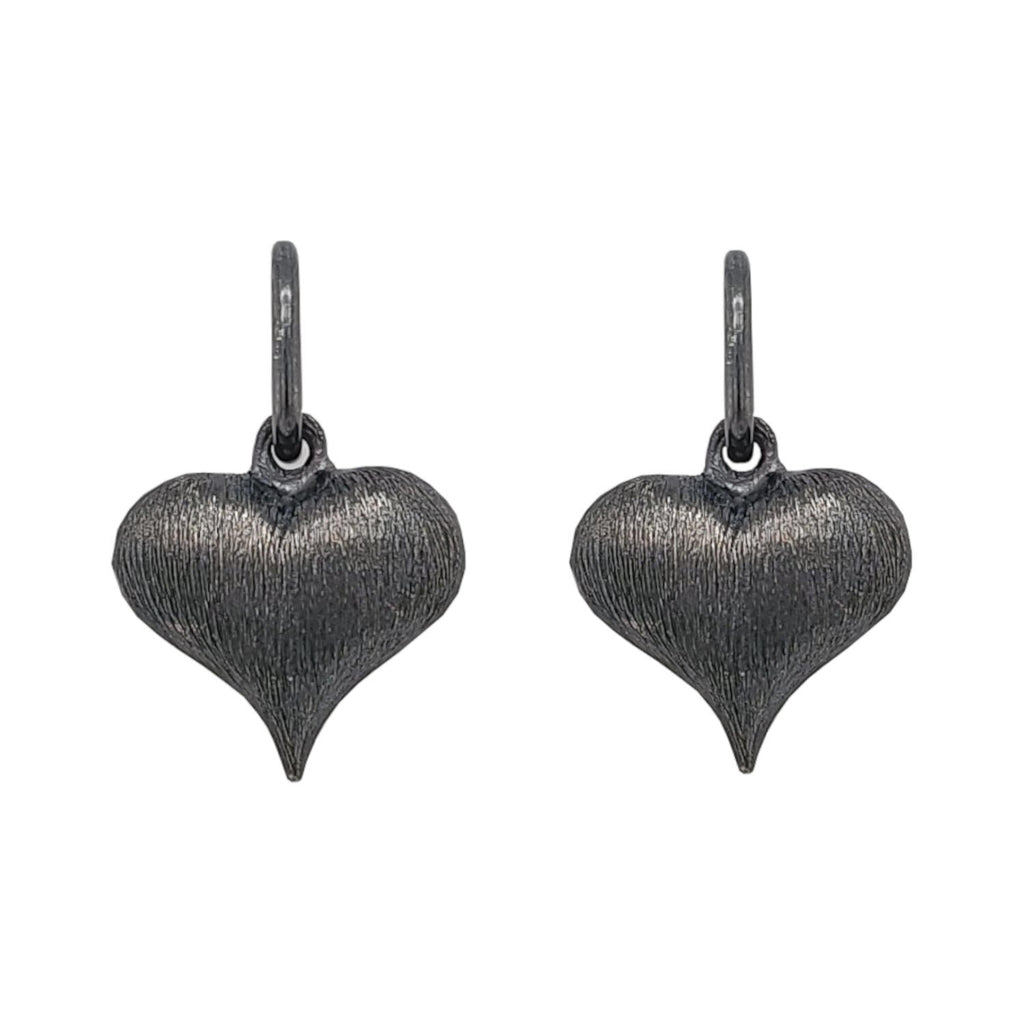 fat large heart double sided charm shown in oxidized sterling  silver #ht4-0