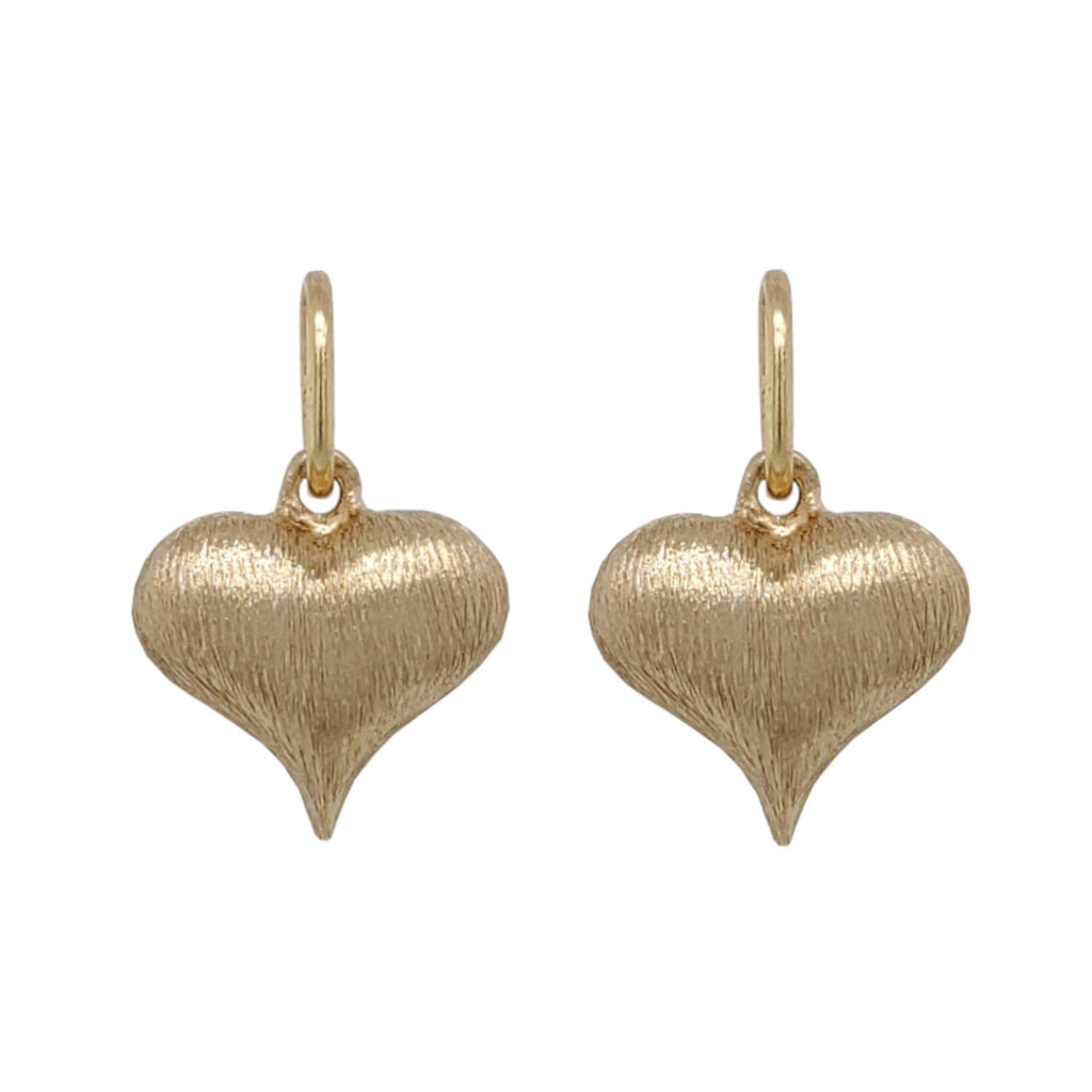 fat large heart double sided charm shown  in 14k gold  #ht4-1