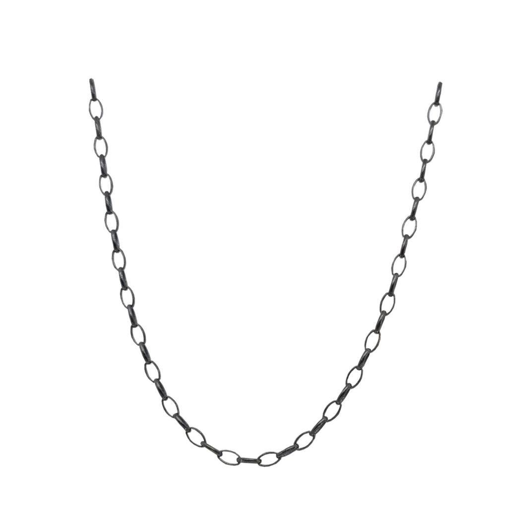 large oval link oxidized sterling silver chain #largeovallink