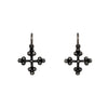 medium balled double sided cross charm with diamonds .12cts one side shown in oxidized sterling silver  #s1-2