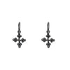 tiny balled double sided cross charm shown in oxidized sterling silver  #s2-0